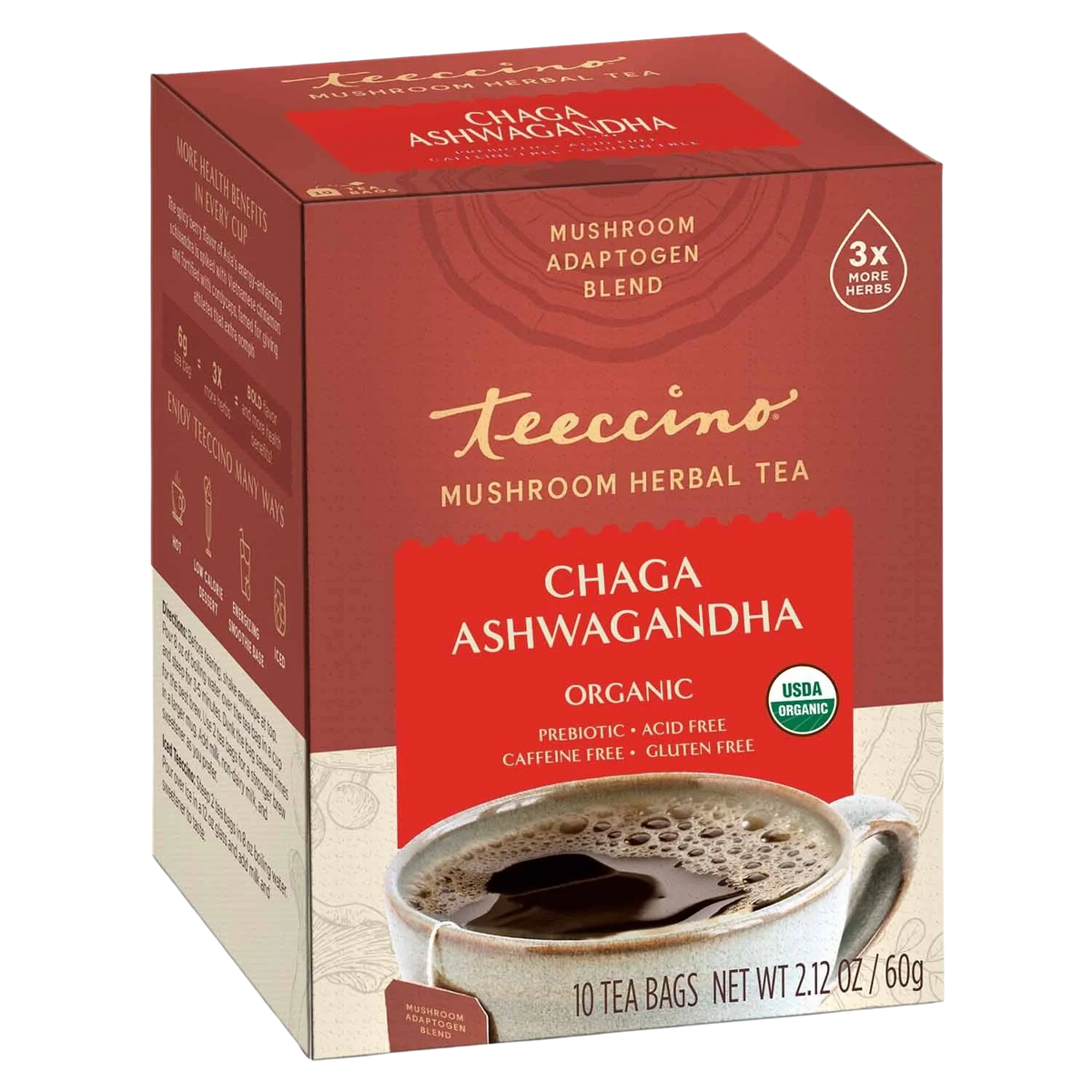Chaga Ashwagandha Butterscotch Cream Mushroom Herbal Tea