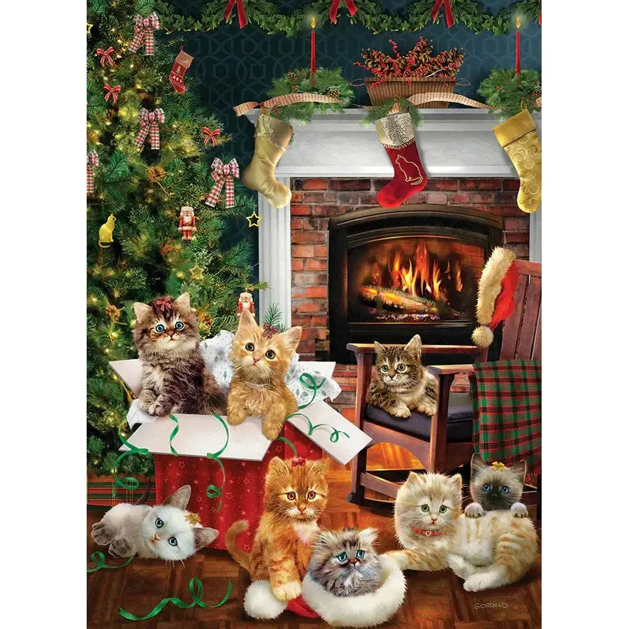Christmas Kittens 1000 Piece Jigsaw Puzzle Cobble Hill