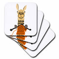 3dRose All Smiles Art Animals - Funny Cute Llama Knitting - Coasters (cst_255795)
