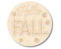 Unfinished Wood Etched Hello Fall Leaves Door Sign | Paint By Line Crafts | up to 30" DIY