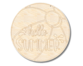 Unfinished Wood Etched Hello Summer Beach Ball Door Sign | Paint By Line Crafts | up to 30" DIY