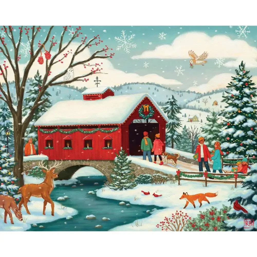 Covered Bridge Christmas 210 Piece Jigsaw Puzzle Boardwalk