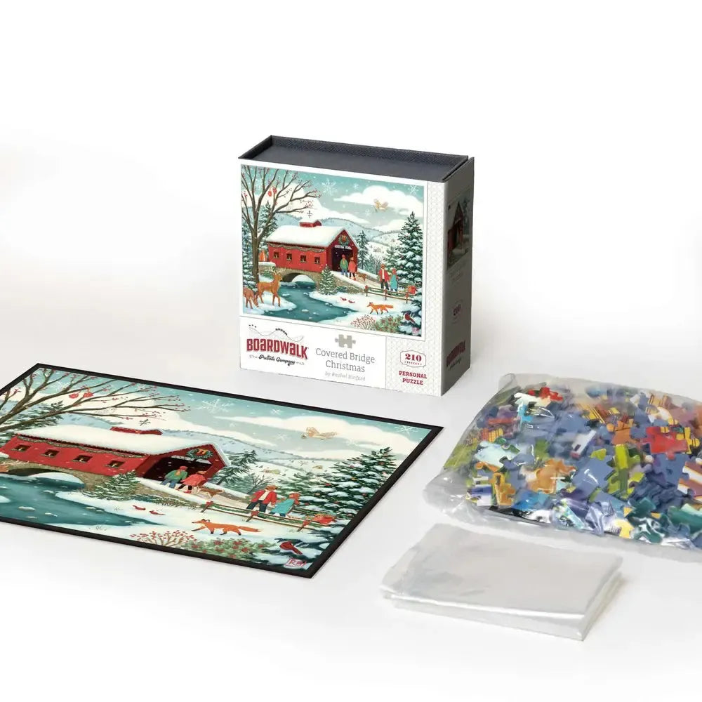 Covered Bridge Christmas 210 Piece Jigsaw Puzzle Boardwalk