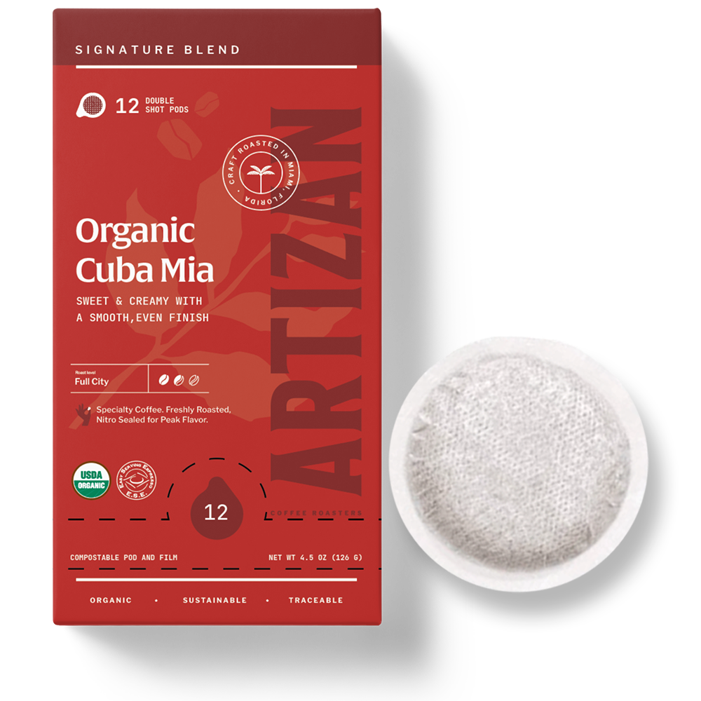 Organic Cuba Mia Double Espresso ESE Coffee Pods, Dark Roast - 12 Pods