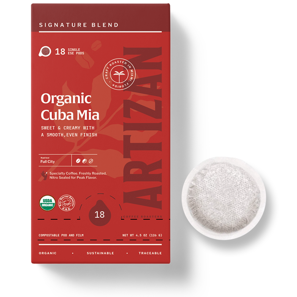 Organic Cuba Mia Espresso ESE Coffee Pods, Dark Roast - 18 Pods
