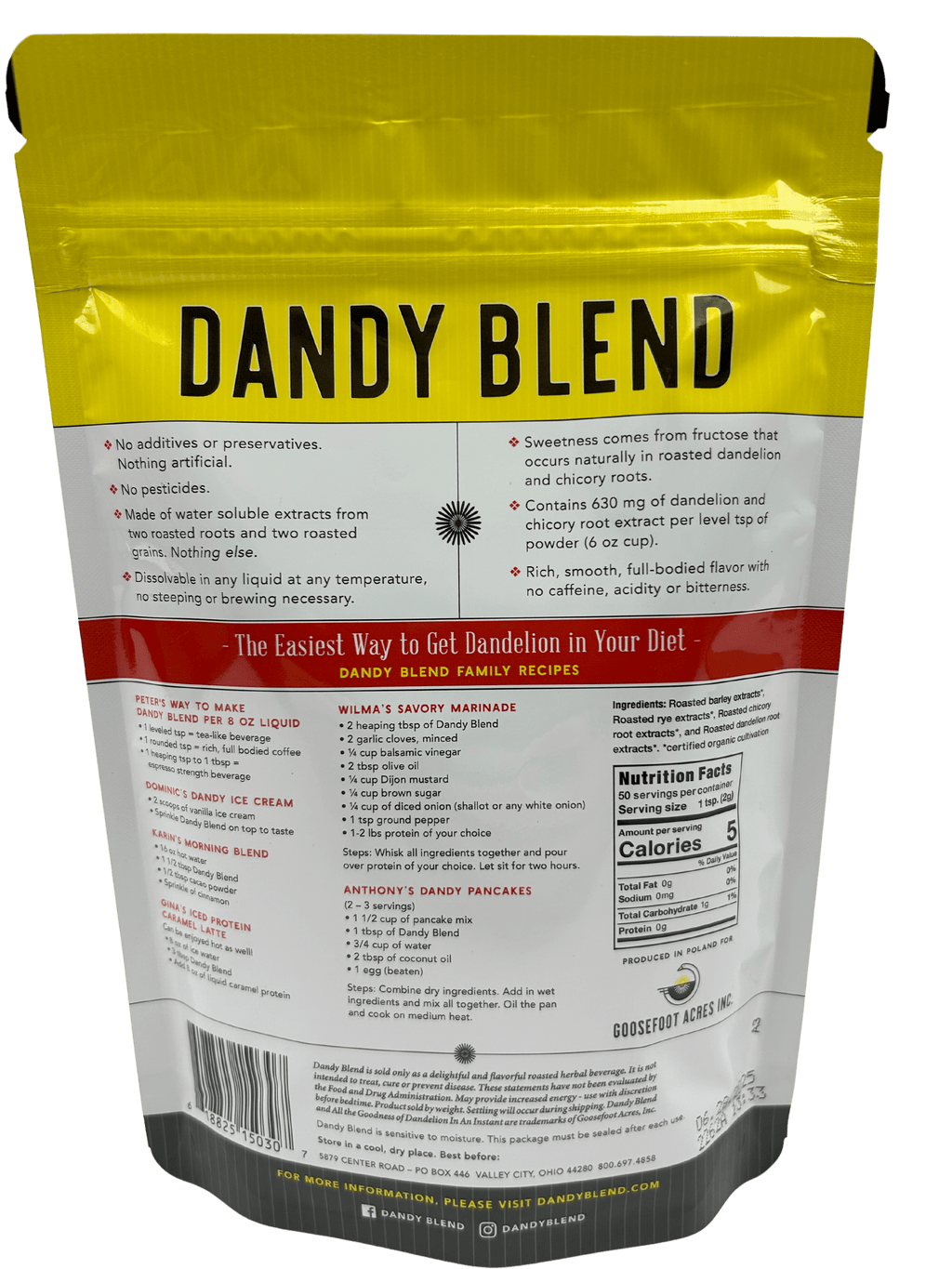 Dandy Blend, Organic, Instant Beverage