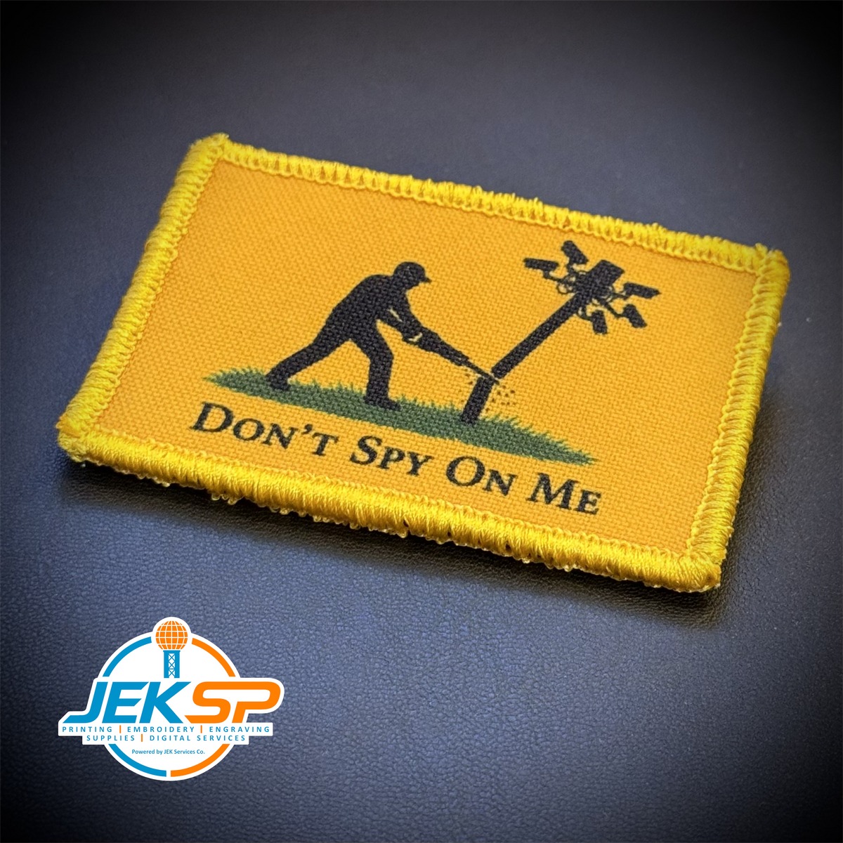 Don't Spy On Me, Anti-Flock Cameras Funny Morale Patch, 2x3" | Made in USA | VELCRO® Brand Hook Backing