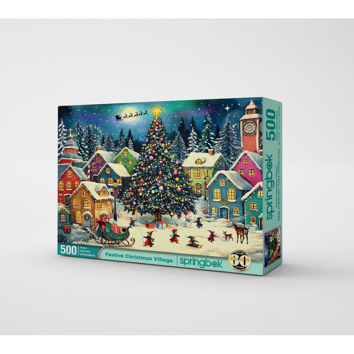 Festive Christmas Village 500 Piece Jigsaw Puzzle Springbok