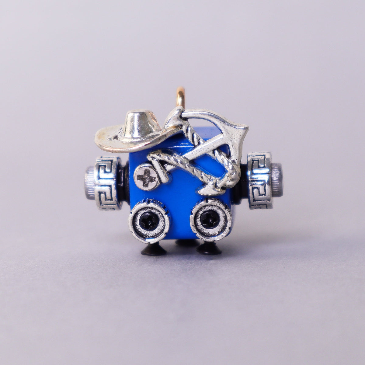 Handcrafted Wooden Bot Necklace, Keychain, or Mini Decor