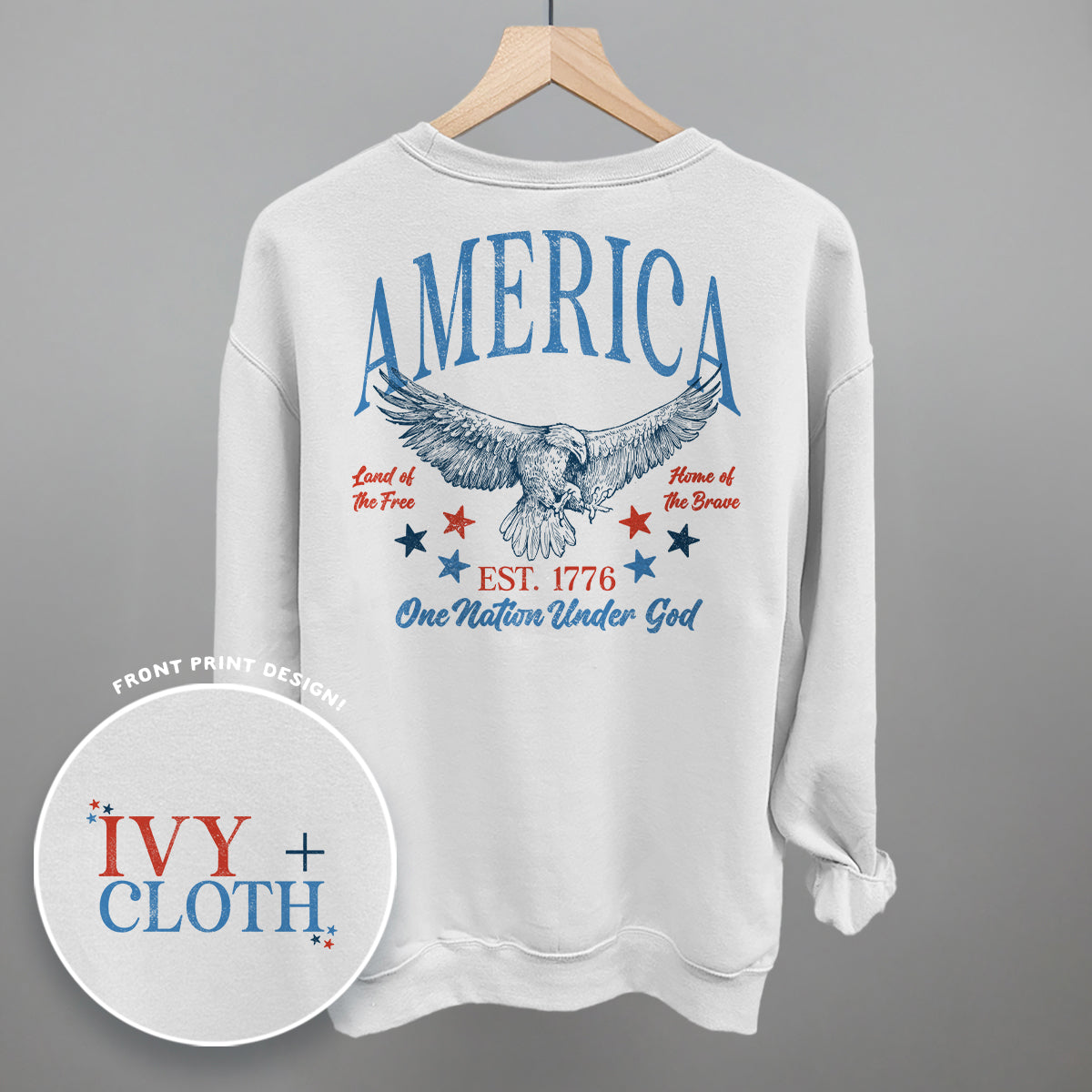 America Red & Blue Eagle (Back Print)