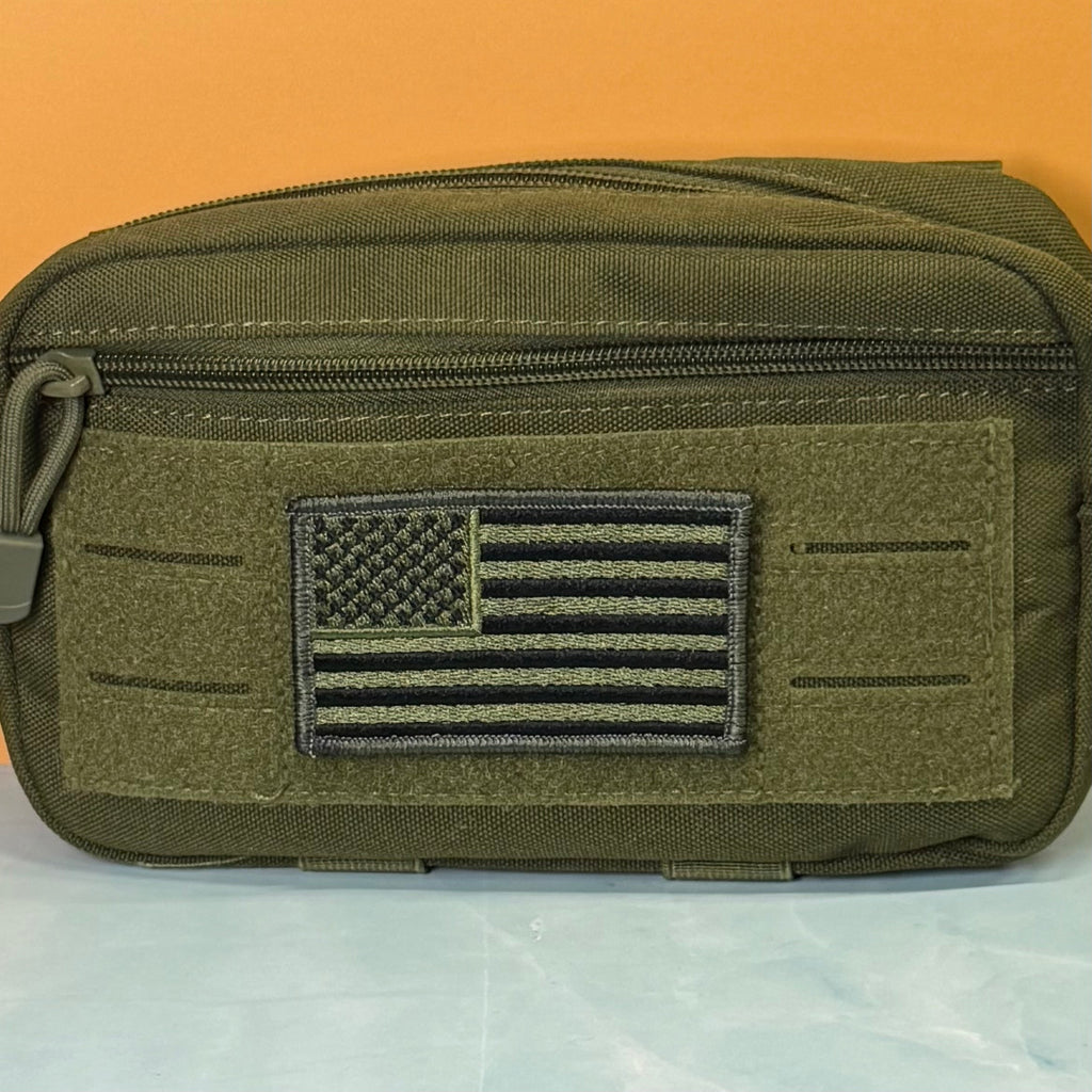 Olive OD Green Tactical American Flag Patch, 2x3.5" | Made in USA | VELCRO® Brand Hook Backing