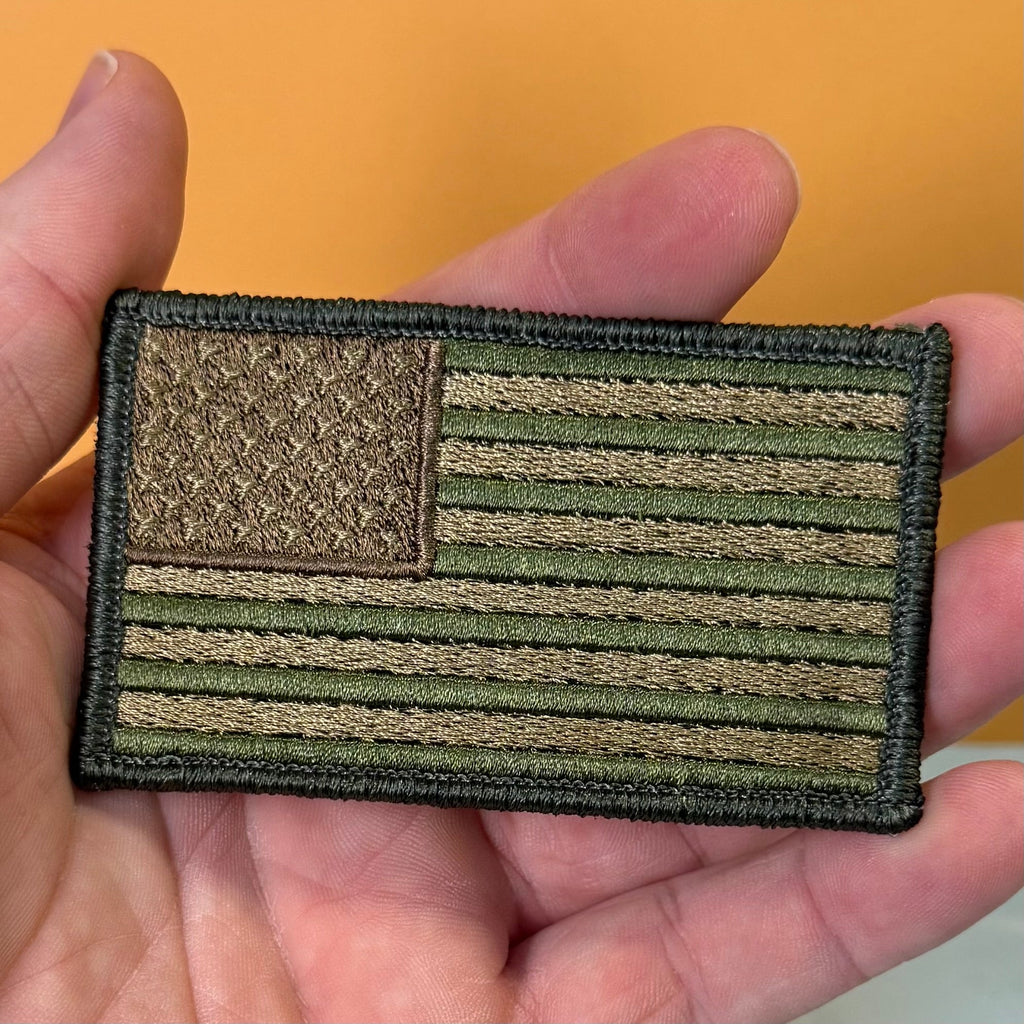 Subdued FDE Tactical American Flag Patch, 2x3.5" | Made in USA | VELCRO® Brand Hook Backing
