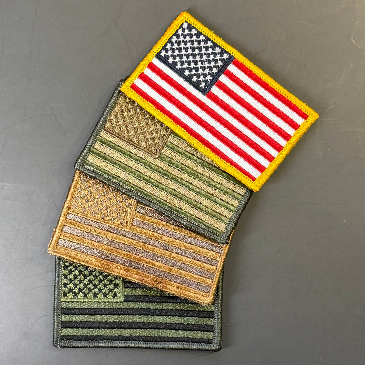 Subdued FDE Tactical American Flag Patch, 2x3.5" | Made in USA | VELCRO® Brand Hook Backing
