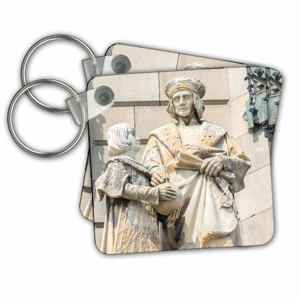 3dRose Key Chains Spain, Barcelona, Christopher Columbus monument, sculpture (kc-227935-1)