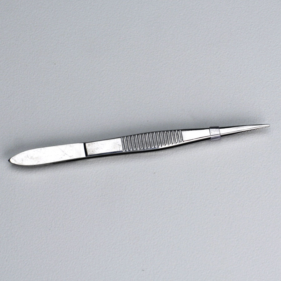 Deluxe Tweezers, 4-1/2" Stainless Steel, Pointed Edge, 1 each