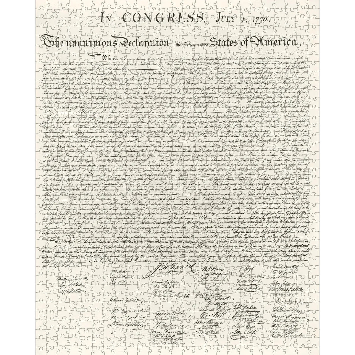 Map of DC & Declaration of Independence 1000 Piece Jigsaw Puzzle Pomegranate