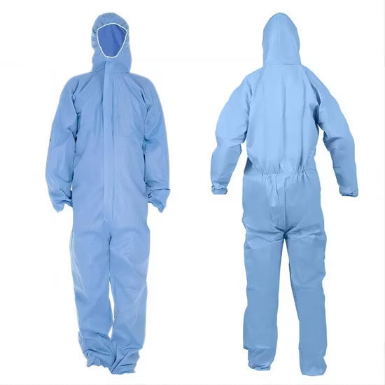 SMS Disposable Coveralls with Hood and Booties, Zipper Front, 3XL (Case of 40)