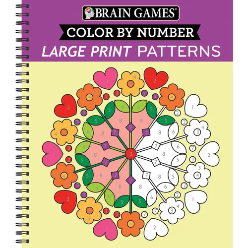 Brain Games - Color by Number - Large Print: Patterns (Stress Free Coloring Book)