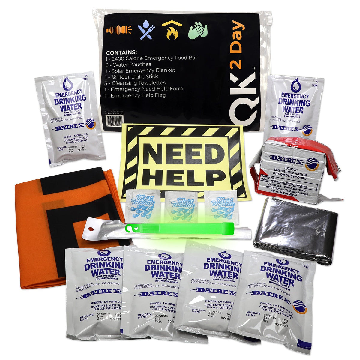 Quake Kits 2 Day Quick Grab Kit in Resealable Bag