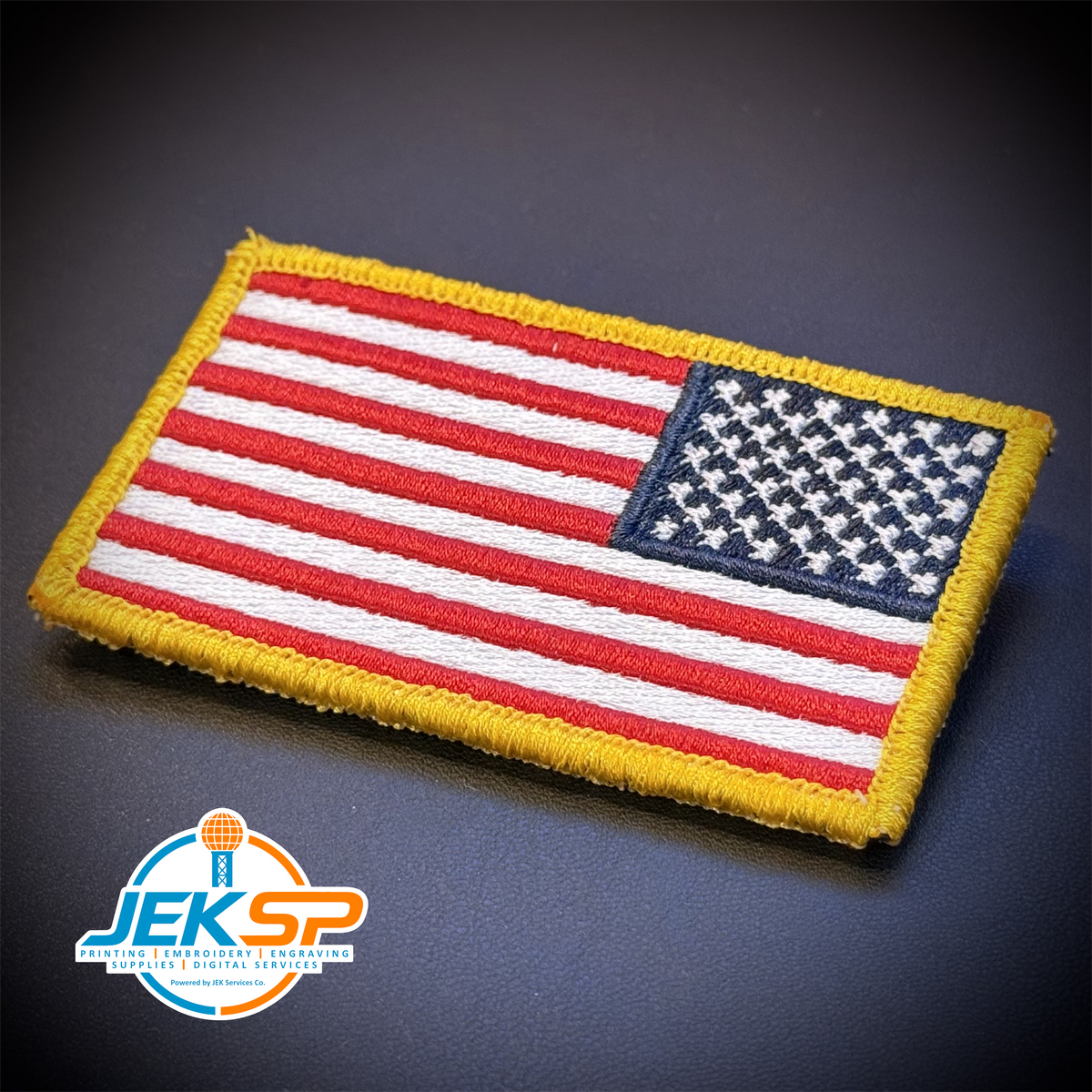 American Flag Patch, 2x3.5" Full Color Embroidered Patch | Made in USA | VELCRO® Brand Hook Backing
