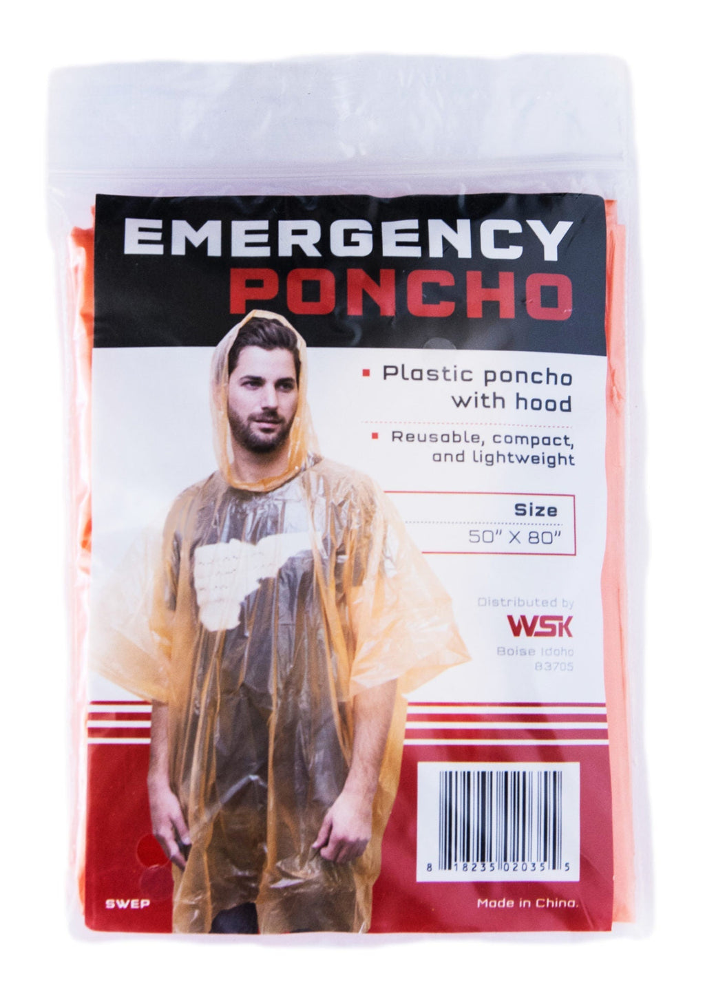 Emergency Poncho | Lightweight Hooded Waterproof Rain Gear