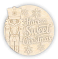 Unfinished Wood Nutcracker Sweet Christmas Door Sign Kit | Wood Craft Cutouts | 1/4" Thick |