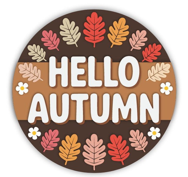 Unfinished Wood Hello Autumn Door Sign Kit | Wood Craft Cutouts | 1/4" Thick |