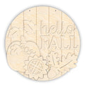 Unfinished Wood Hello Fall Pumpkin and Leaves Door Sign Kit | Wood Craft Cutouts | 1/4" Thick |