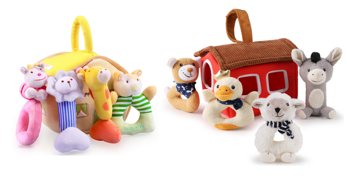 Farmer Friends Rattle Soft Plush Animals Set