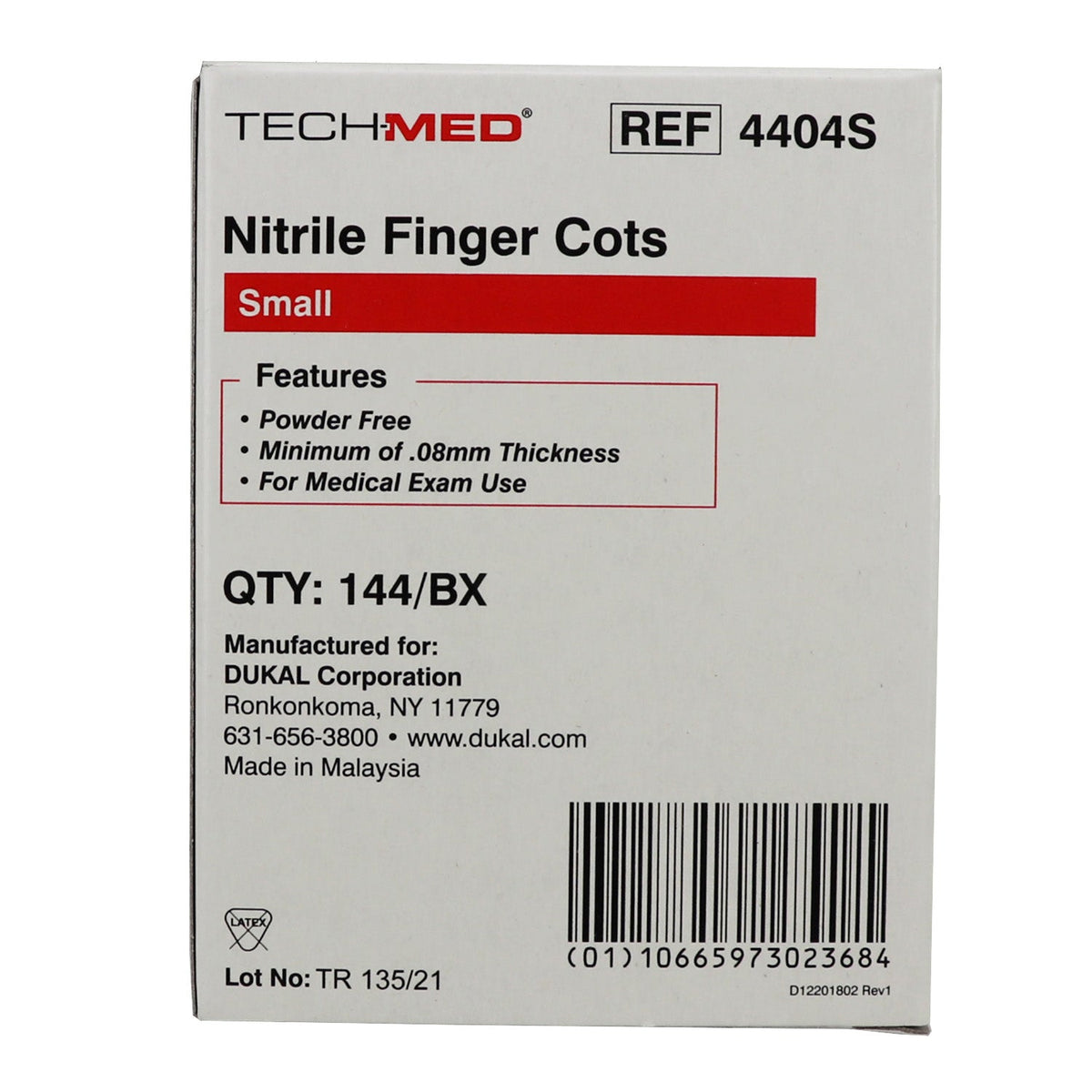 Latex Free Finger Cots - Small, Box of 144