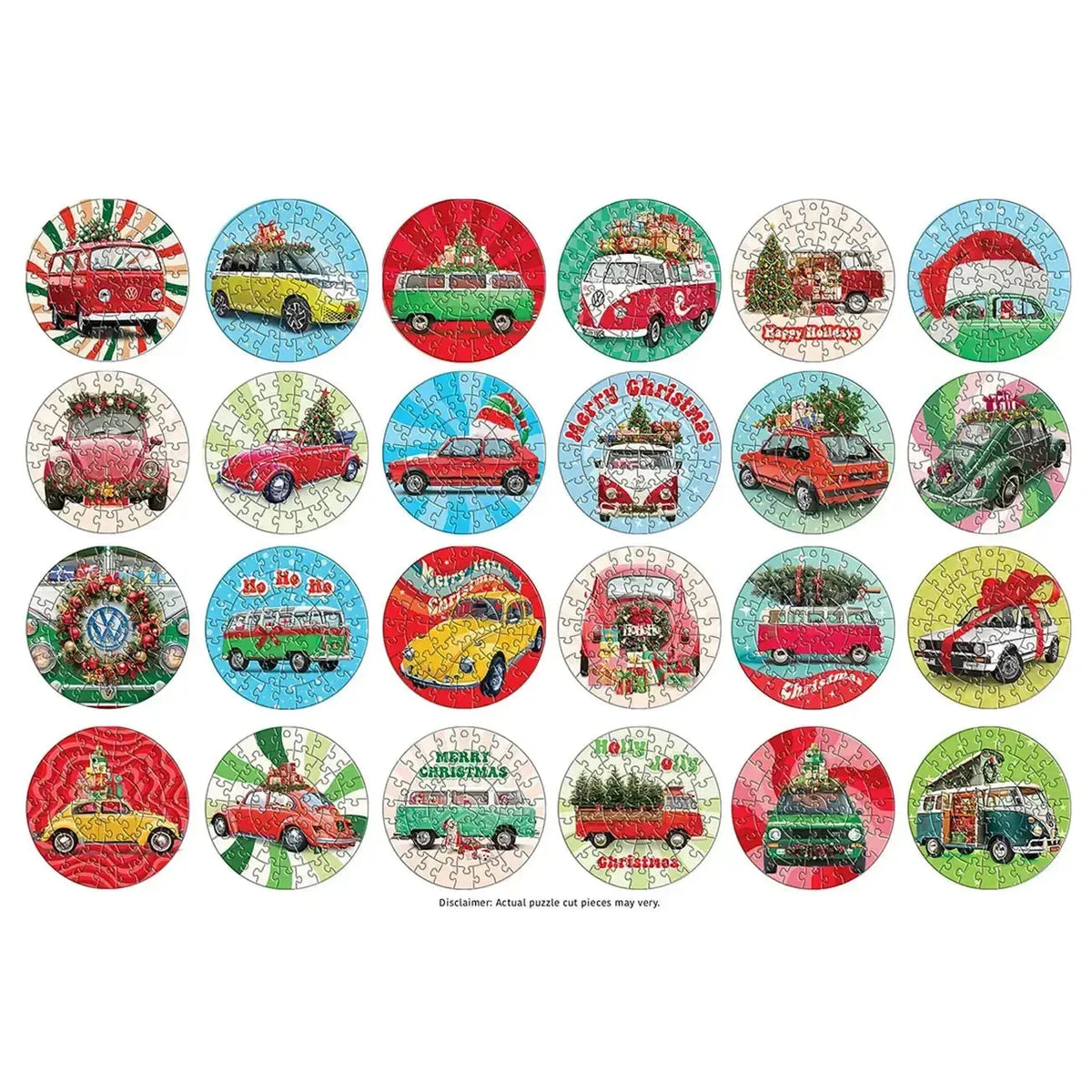 VW Christmas Advent Calendar - 24 Set of 50 Piece Mini Jigsaw Puzzles Eurographics