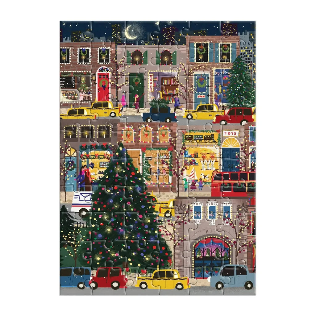 Winter Lights Christmas Greeting Card 60 Piece Jigsaw Puzzle Galison