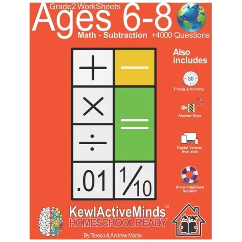 Grade 2 Worksheets - Math Subtraction, HomeSchool Ready +4000 Questions: Includes Timing & Scoring, Answer Keys, Knowledgebase Support