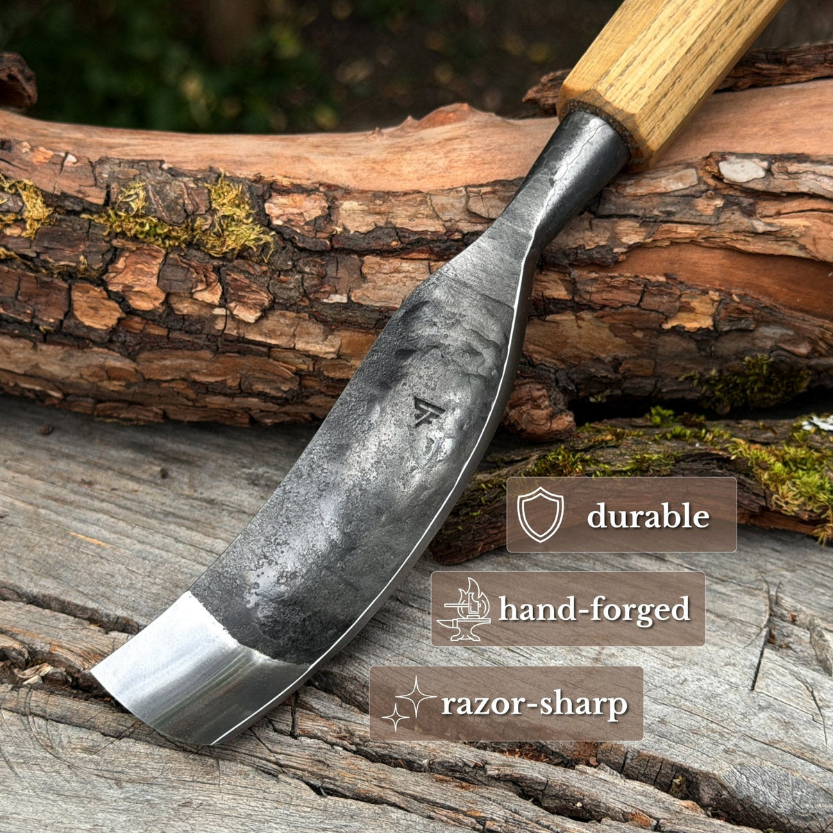 Bent Carving Gouge, 20 - 40 mm (0.8 - 1.6 inches)