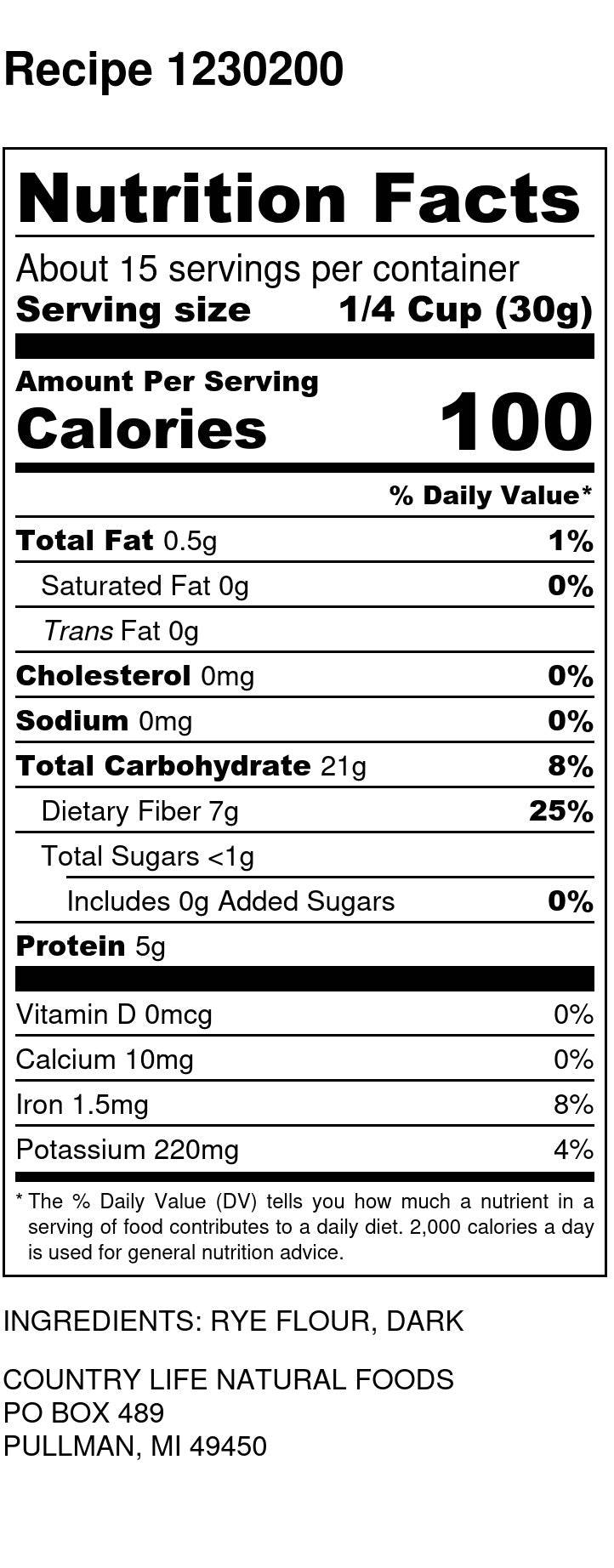 Rye Flour, Dark, Organic