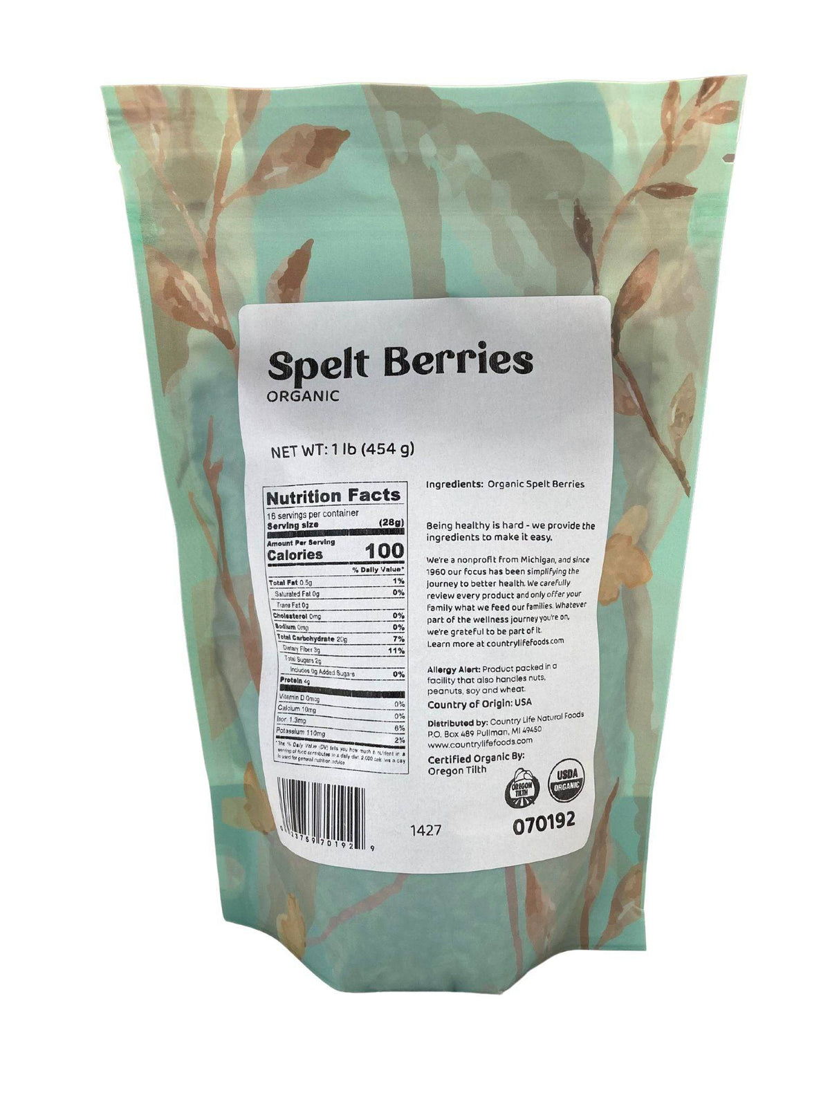Spelt Berries, Organic