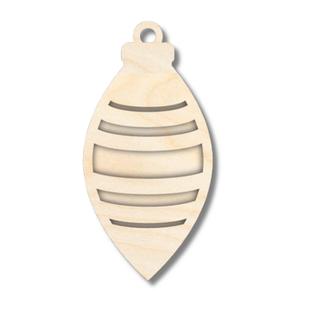 Unfinished Wood Layered Christmas Bulb Ornaments | 2 Piece | 5" Tall | 1/8" Wood | Wood Craft DIY