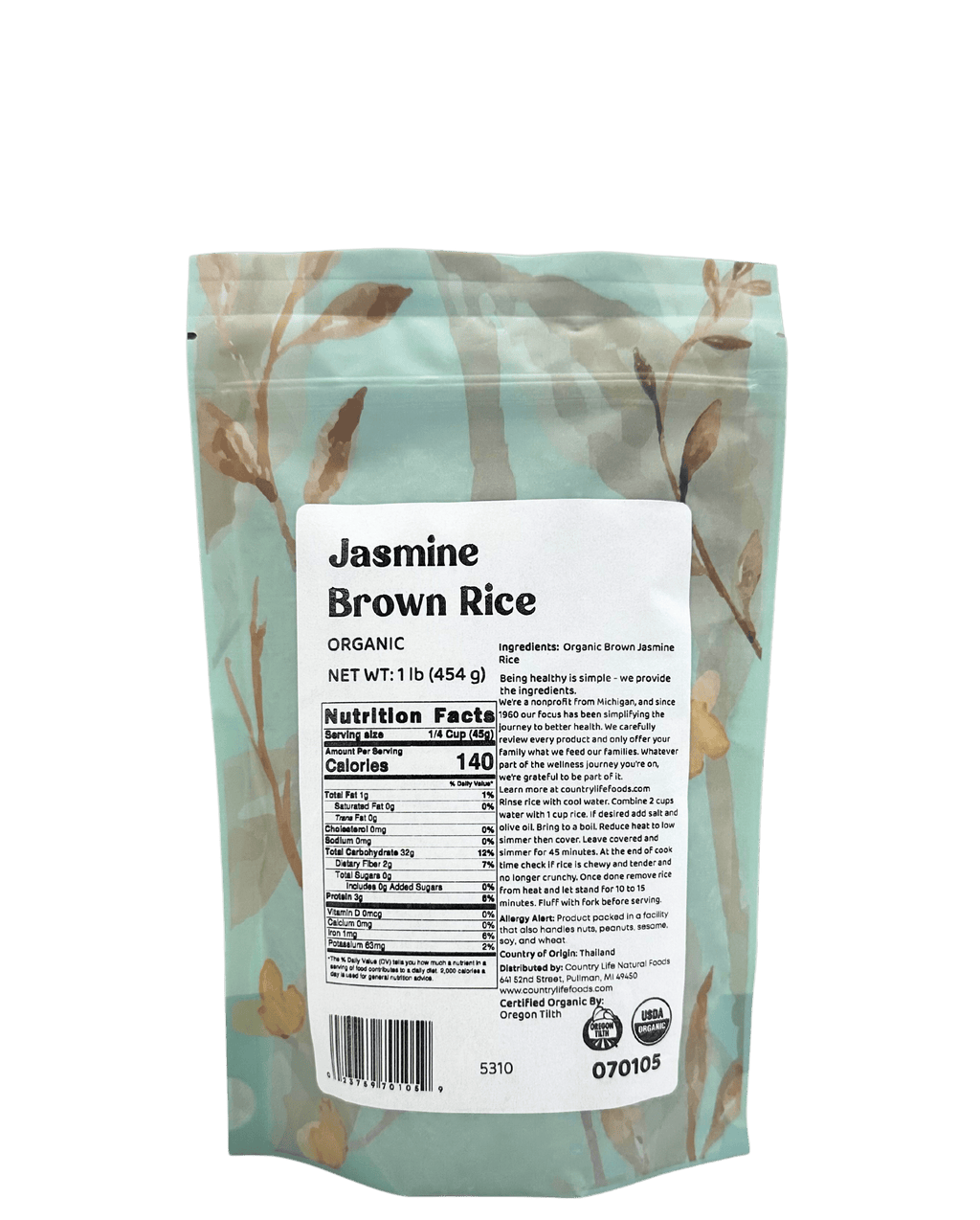 Jasmine Rice, Brown, Organic