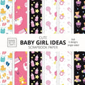 Cute Baby Girl Ideas Scrapbook Paper 8x8 Designer Baby Shower Scrapbook Paper Ideas for Decorative Art, DIY Projects, Homemade Crafts, Cool Nursery De
