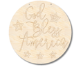 Unfinished Wood Etched God Bless America Door Sign | Paint By Line Crafts | up to 30" DIY