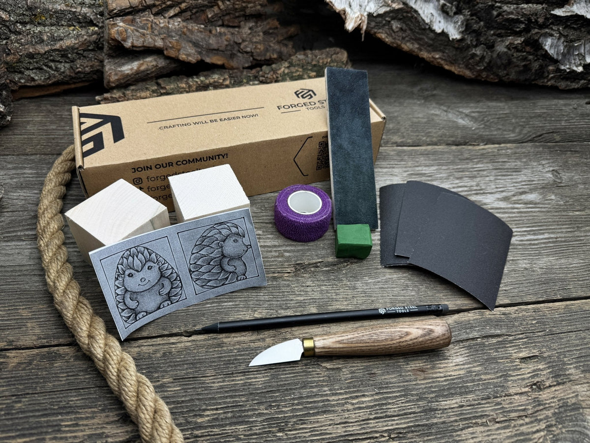 Hedgehog Wood Carving Kit – Ideal for Beginners, Adults, Teens and Kids