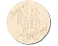 Unfinished Wood Etched Holly Jolly Christmas Door Sign | Paint By Line Crafts | up to 30" DIY