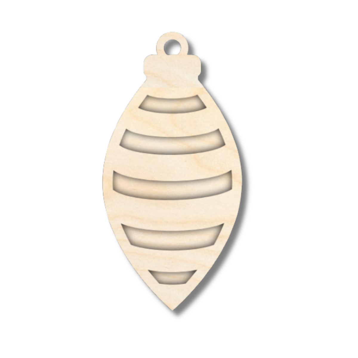 Unfinished Wood Layered Christmas Bulb Ornaments | 2 Piece | 5" Tall | 1/8" Wood | Wood Craft DIY