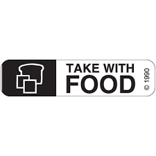 Medical Auxiliary Labels – "TAKE WITH FOOD" (10 ct)