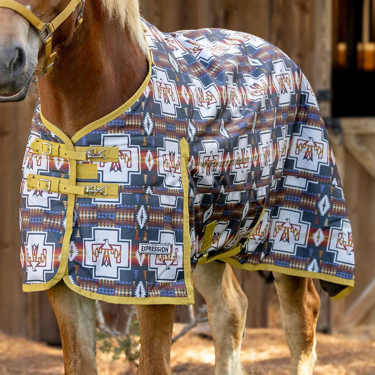 Jeffers Expression 1200D Draft Horse Turnout Blanket, 240 g | Waterproof, Breathable & Safe Design