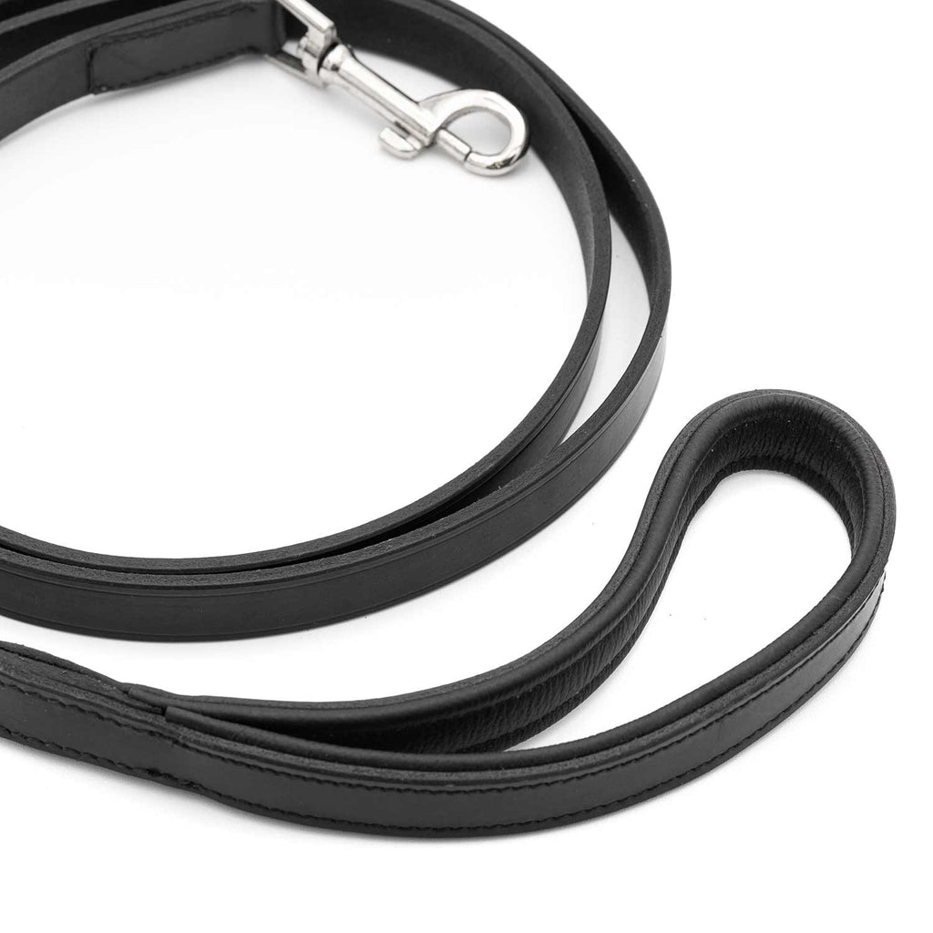 Jeffers Black Padded Leather Pet Leash