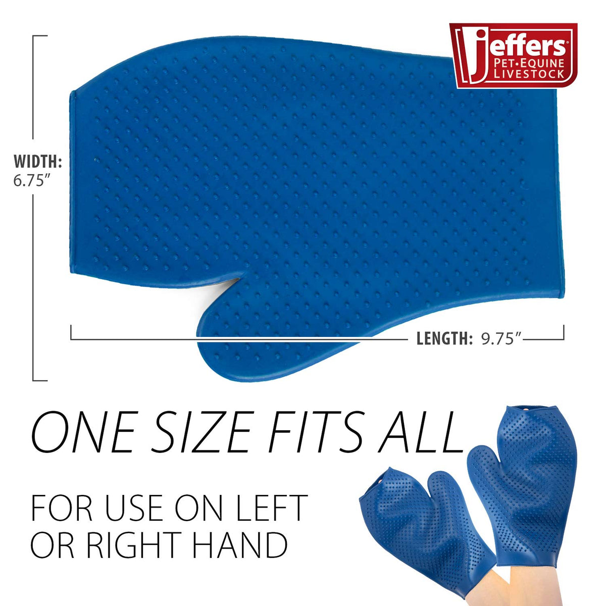Jeffers GROOMIT - Rubber Grooming Glove for Animals