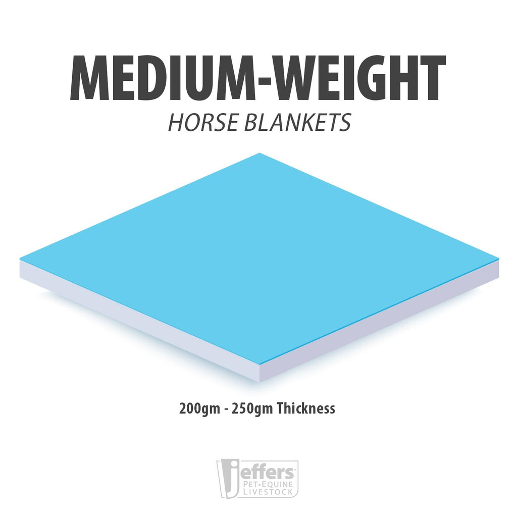 Jeffers Poplar Head Uniquely English 1200D Medium Weight Turnout Blanket, 240g - Waterproof & Breathable Horse Blanket