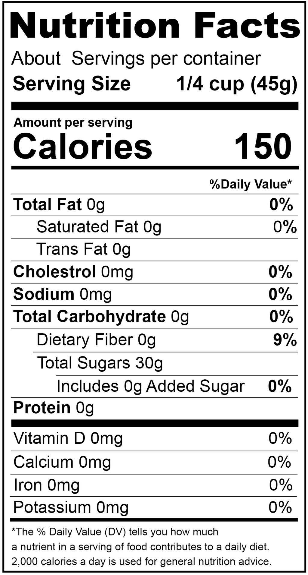 Date Sugar, Granulated, Organic