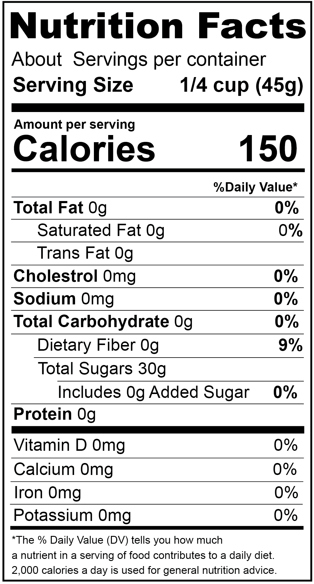Date Sugar, Granulated, Organic
